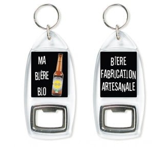 Porte-clés décapsuleur ouvre-bouteille avec jeton de caddie magnétique -  Indyanna Pub - Objets publicitaires personnalisables